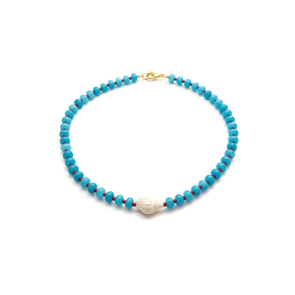 Americana Seashell Beaded Necklace