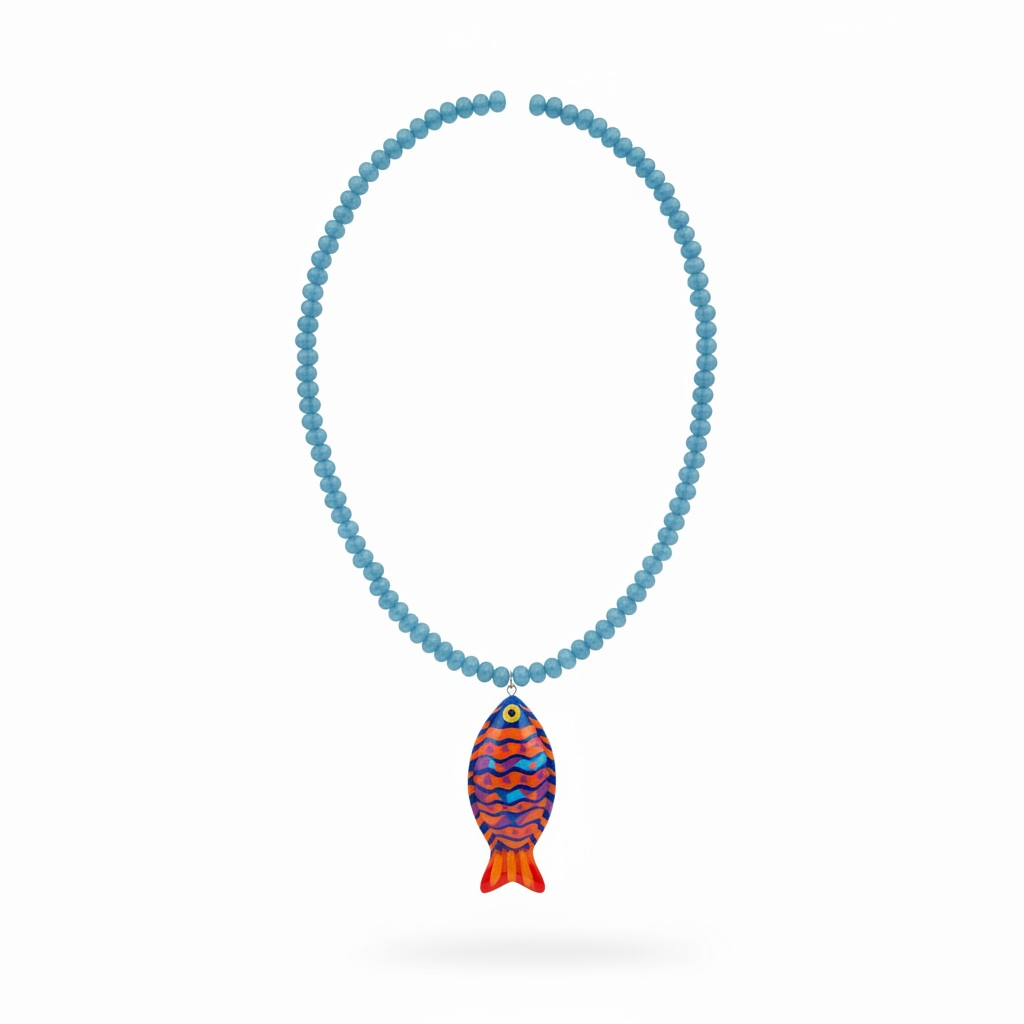 Big Sur Long Beaded Fish Necklace