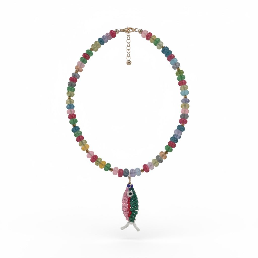 Seed Bead Fish Necklace