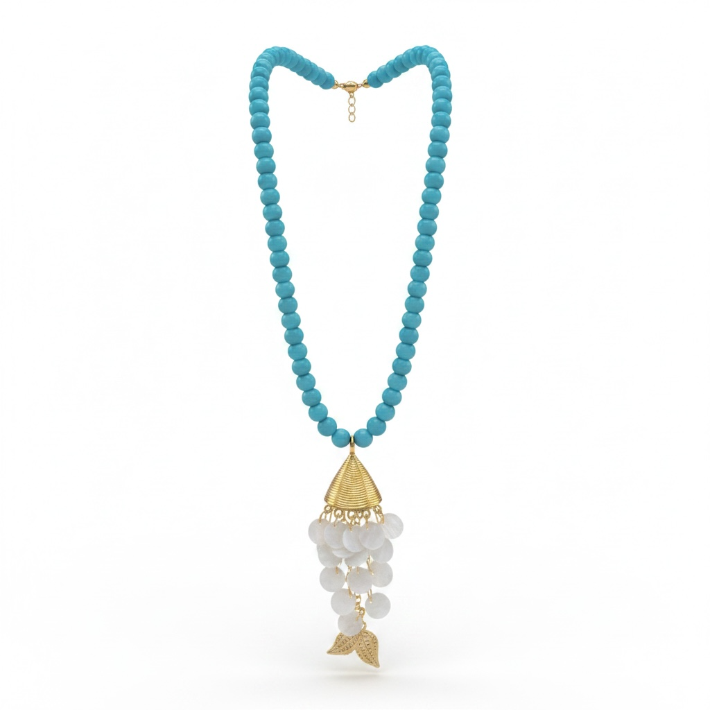 Tidal Treasure Long Beaded Fish Scales Necklace