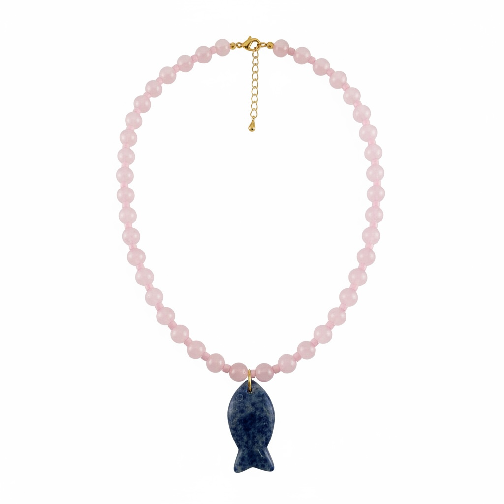 Cotton Candy Beaded Fish Necklace