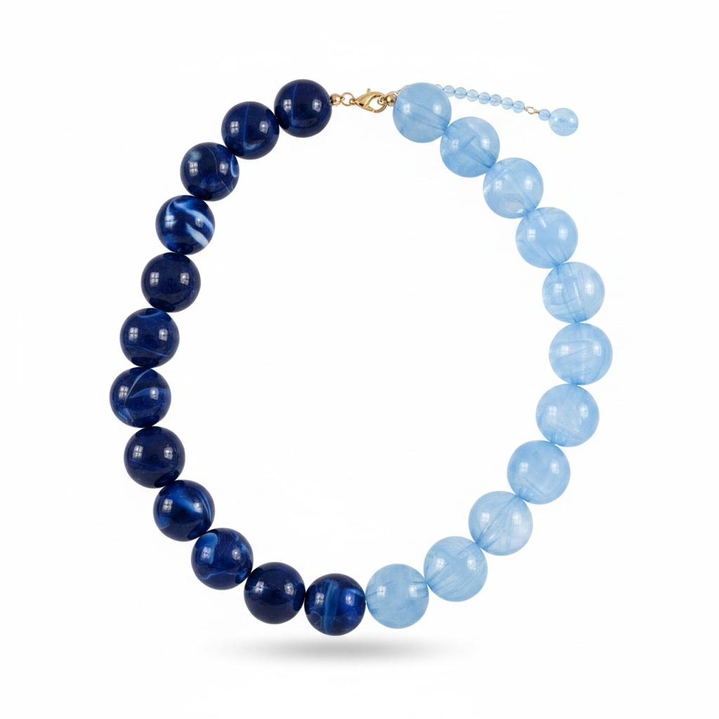 Split Blue Bauble Necklace