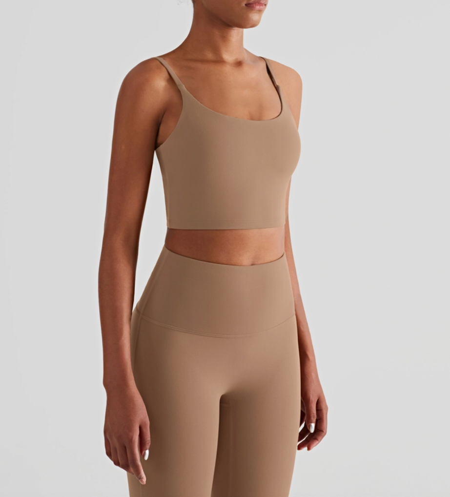 Mocha Athletic Cropped Tank