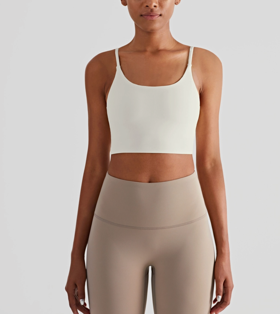 Beige Athletic Cropped Tank