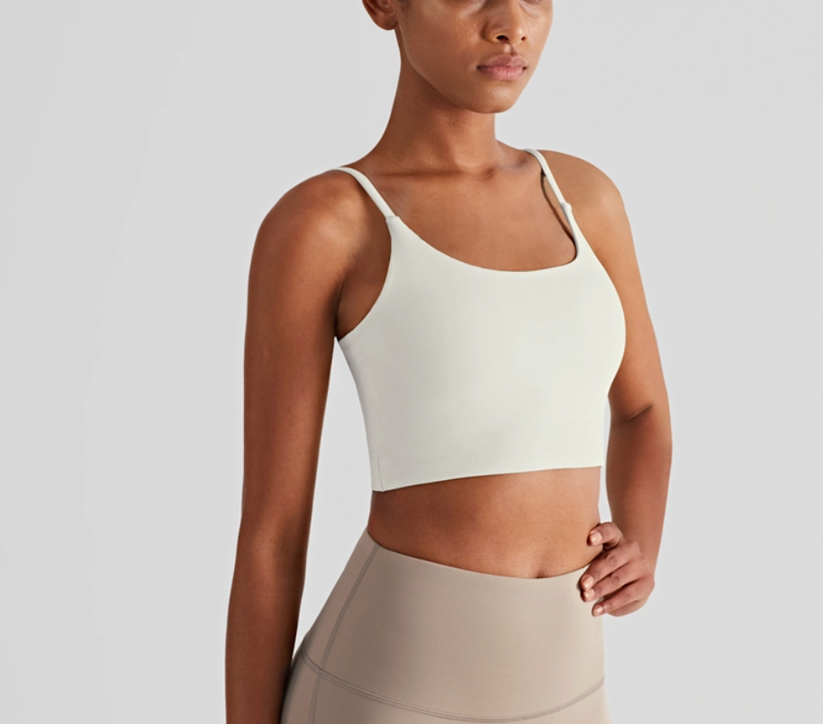 Beige Athletic Cropped Tank