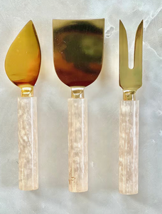 Ivory Resin Cheese Knives