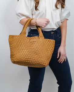 Camel Woven Tote - Parker and Hyde