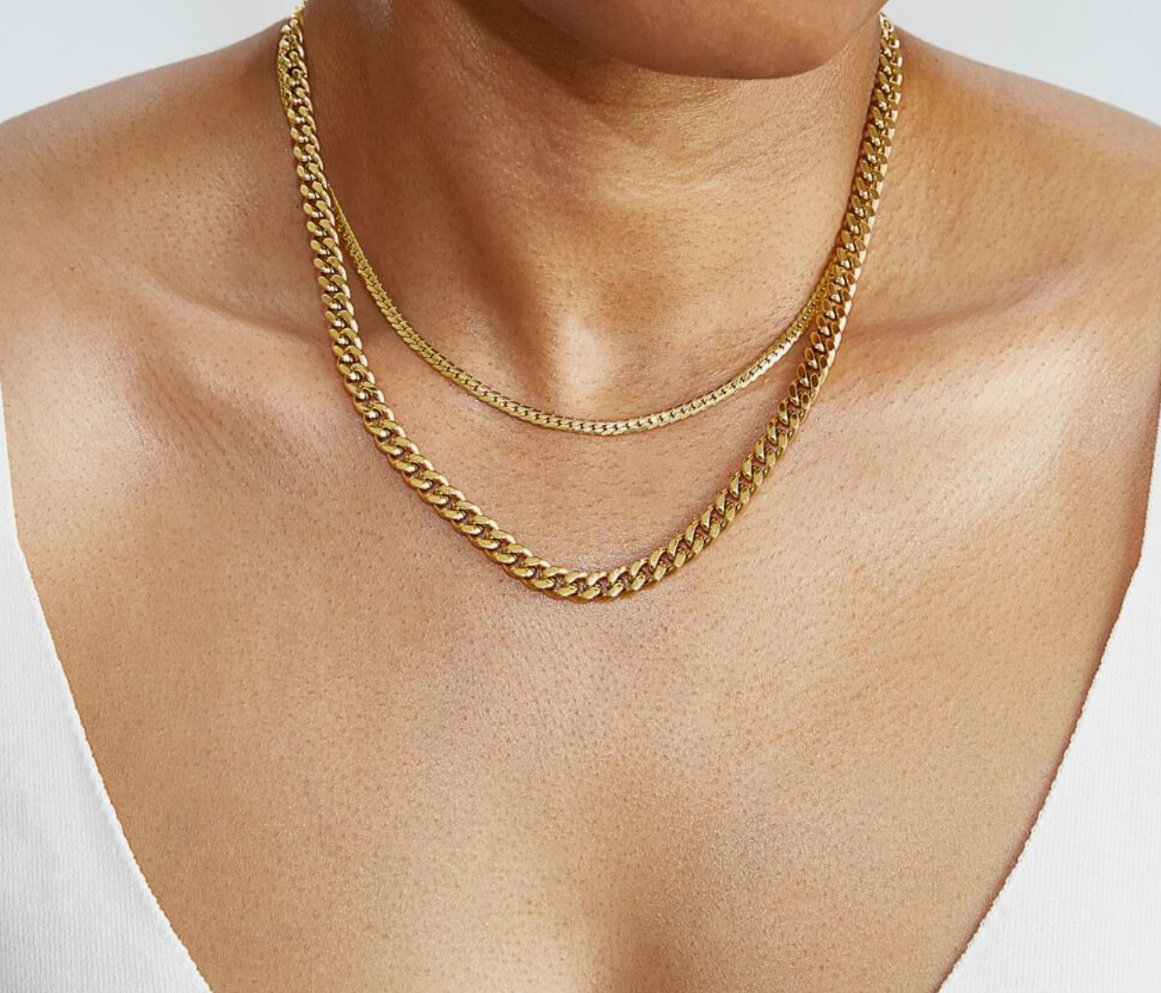 Gold Curb Chain Necklace