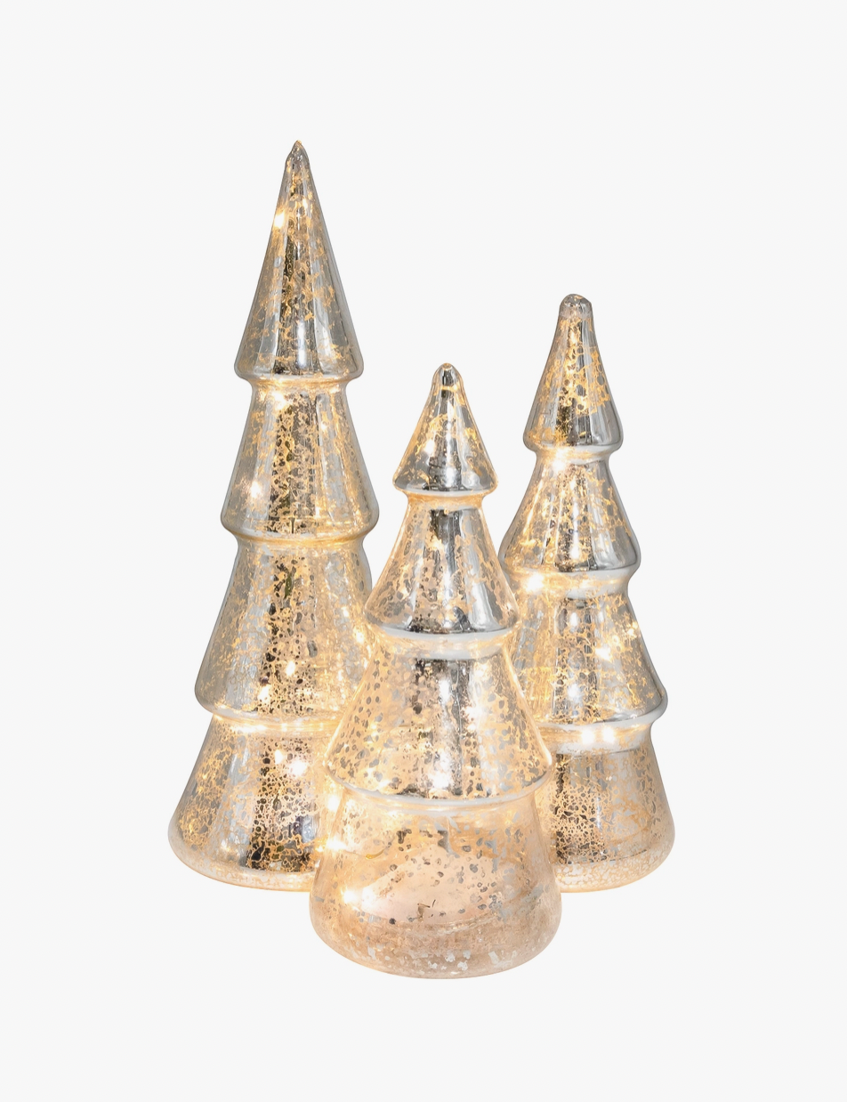 Mercury Glass Tree Set (3)
