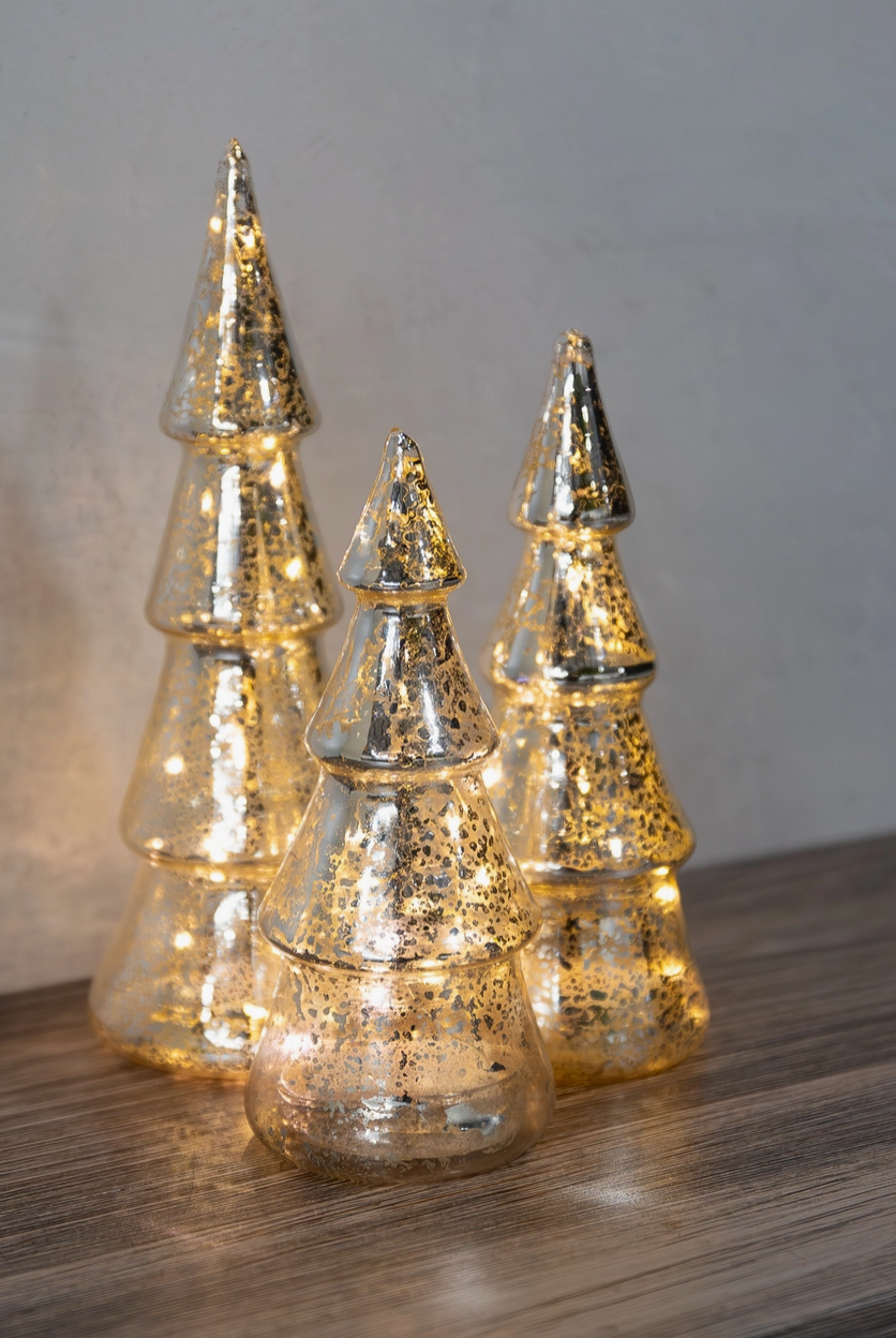 Mercury Glass Tree Set (3)
