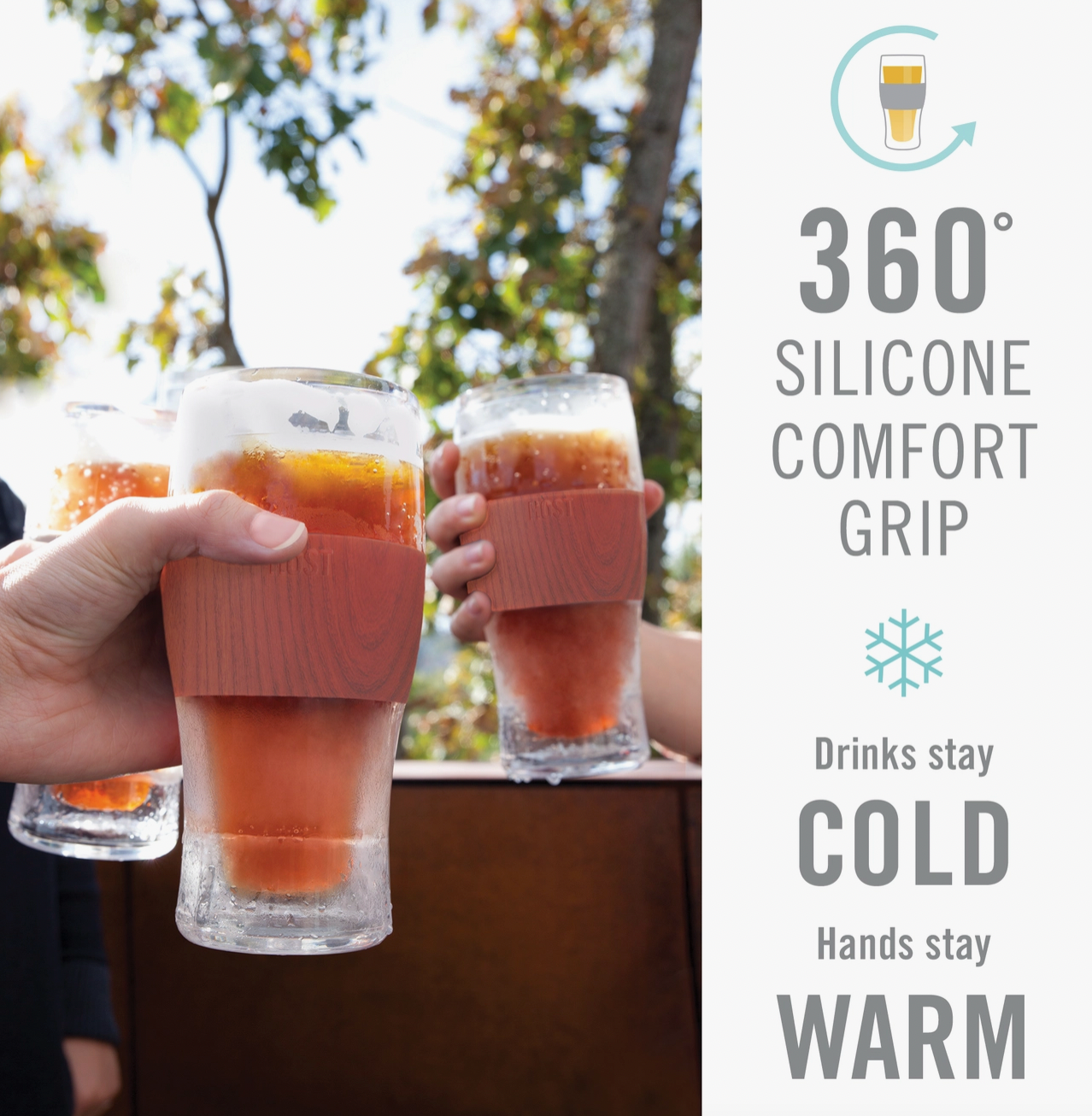 Beer Freeze™ Cooling Cups (Set of 2) in Wood