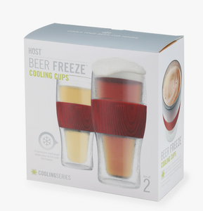 Beer Freeze™ Cooling Cups (Set of 2) in Wood