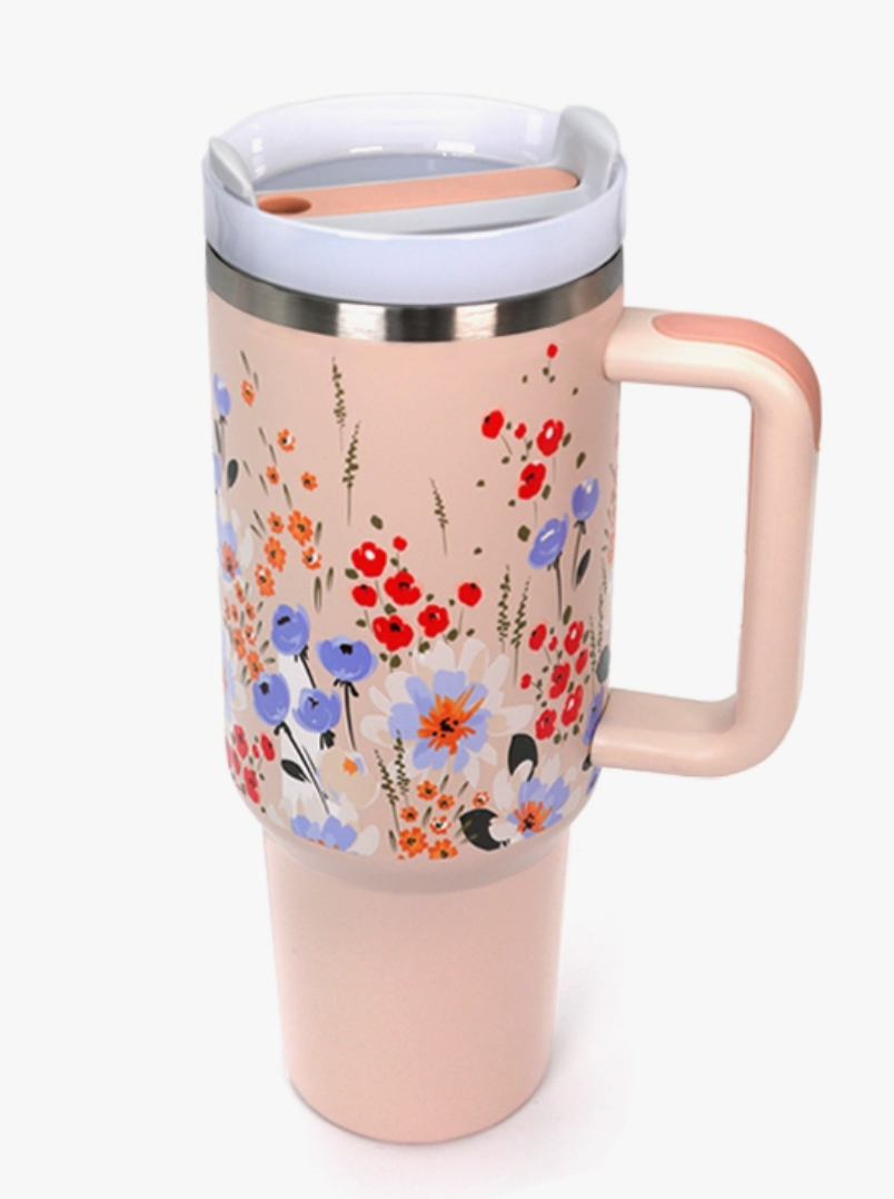 40 oz Tumbler with Handle - Stainless Steel