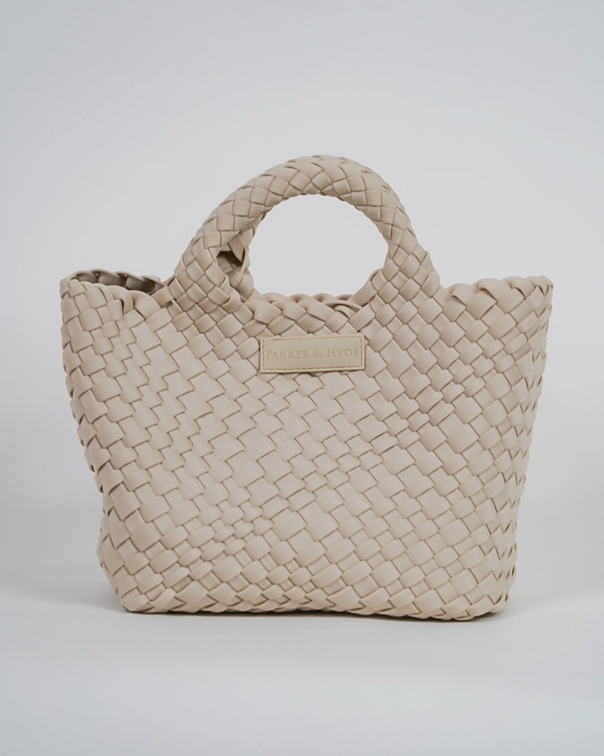 Bone Woven Mini Tote - Parker and Hyde