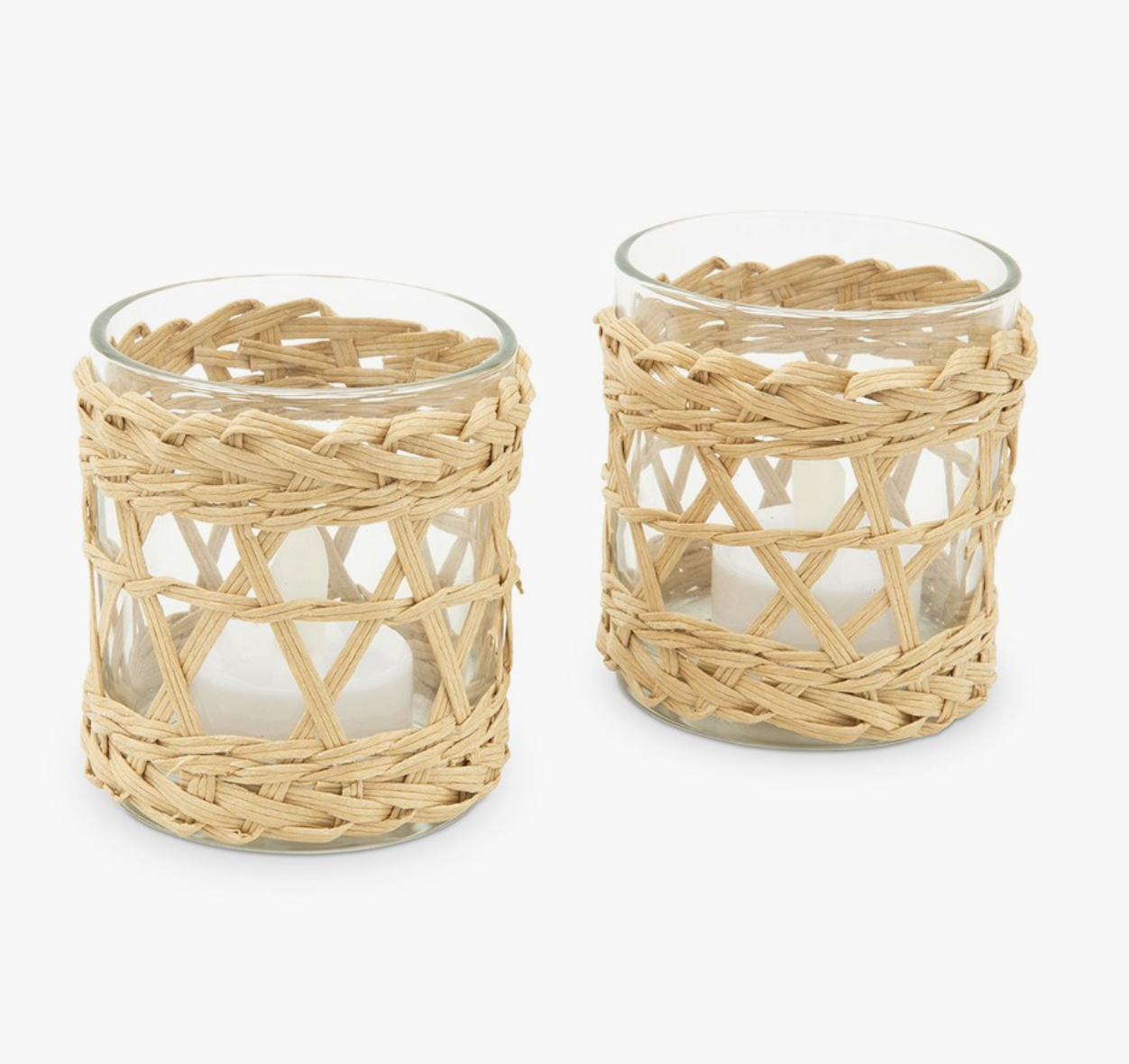 Straw Glass Candle Holder