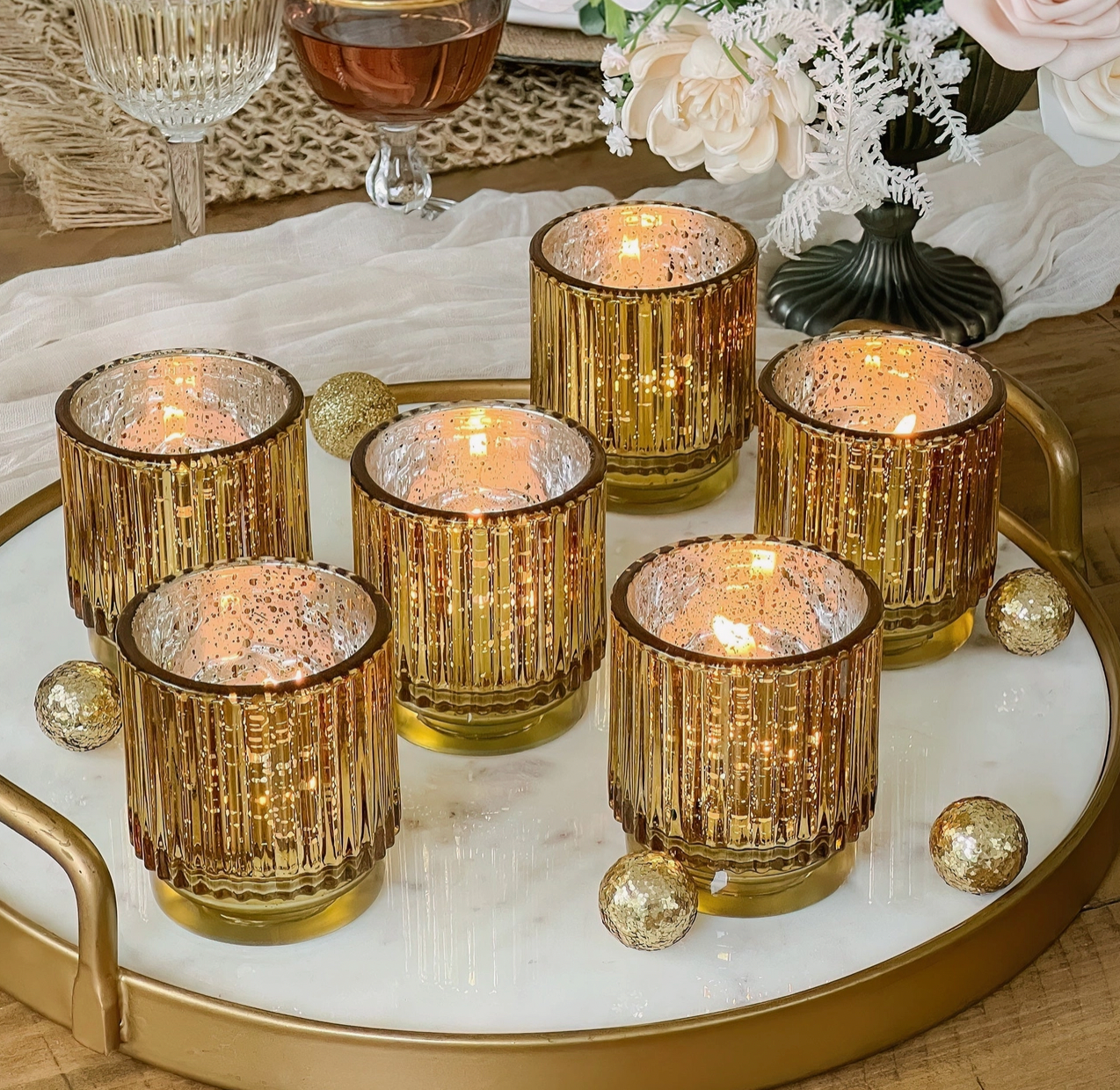 Gold Votive Candle Holder