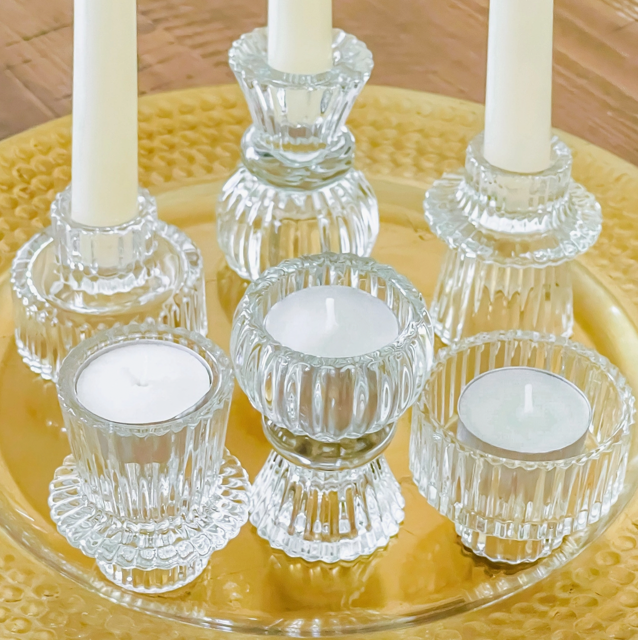 Clear Vintage Candle Holder