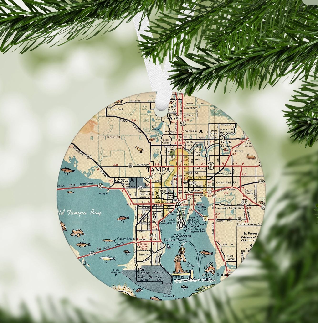 Tampa Map Ornament