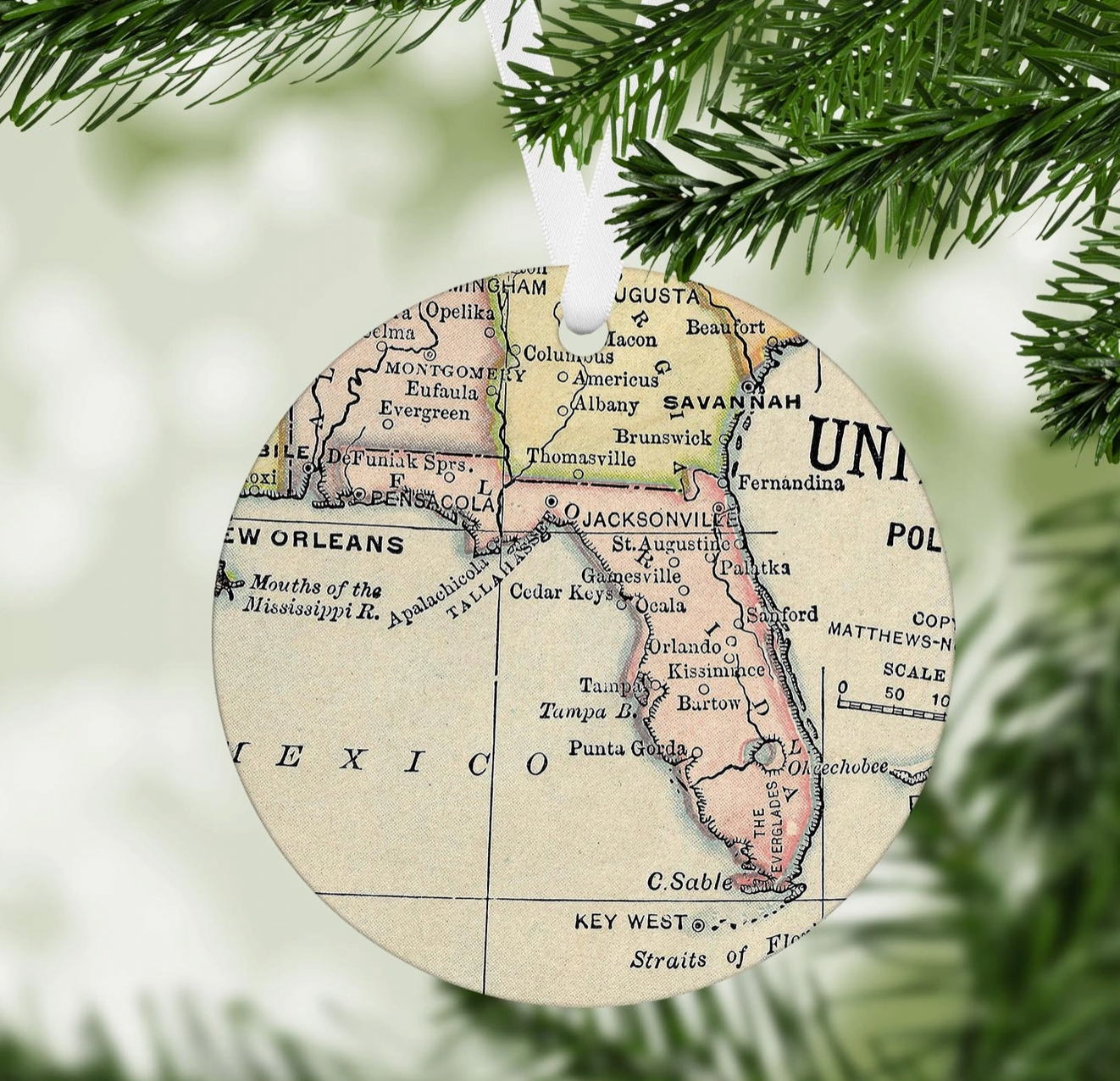 Florida Map Ornament