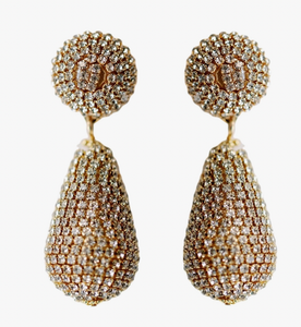Rhinestone Wrapped Lido Drop Holiday Statement Earrings