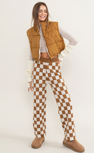Brown Checkered Pants