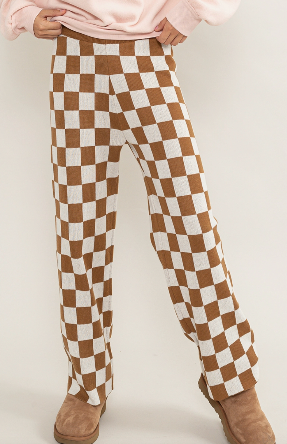 Brown Checkered Pants