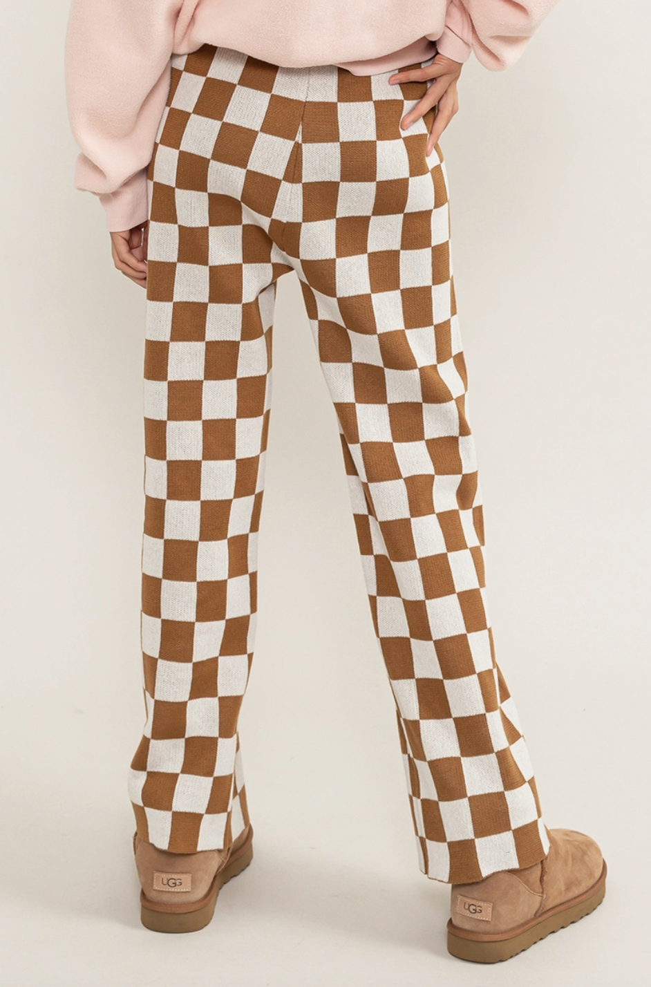 Brown Checkered Pants