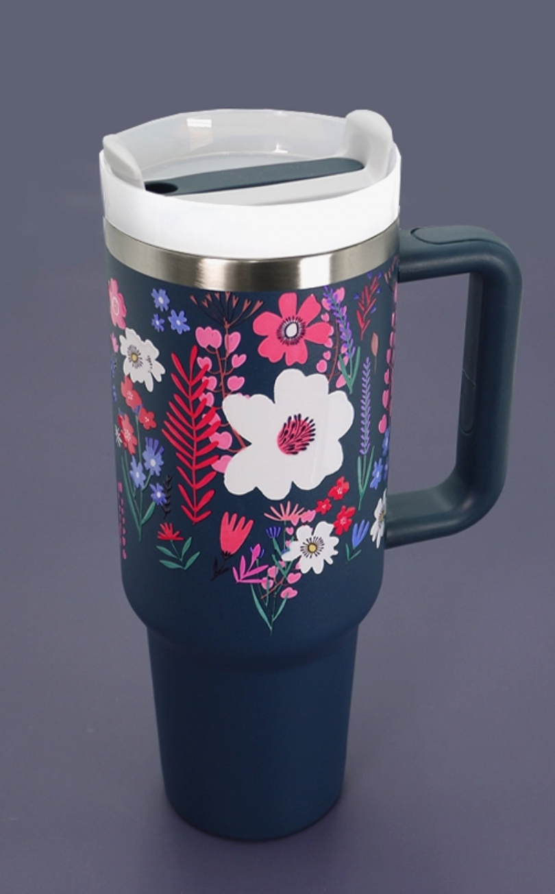 40 oz Tumbler with Handle - Stainless Steel