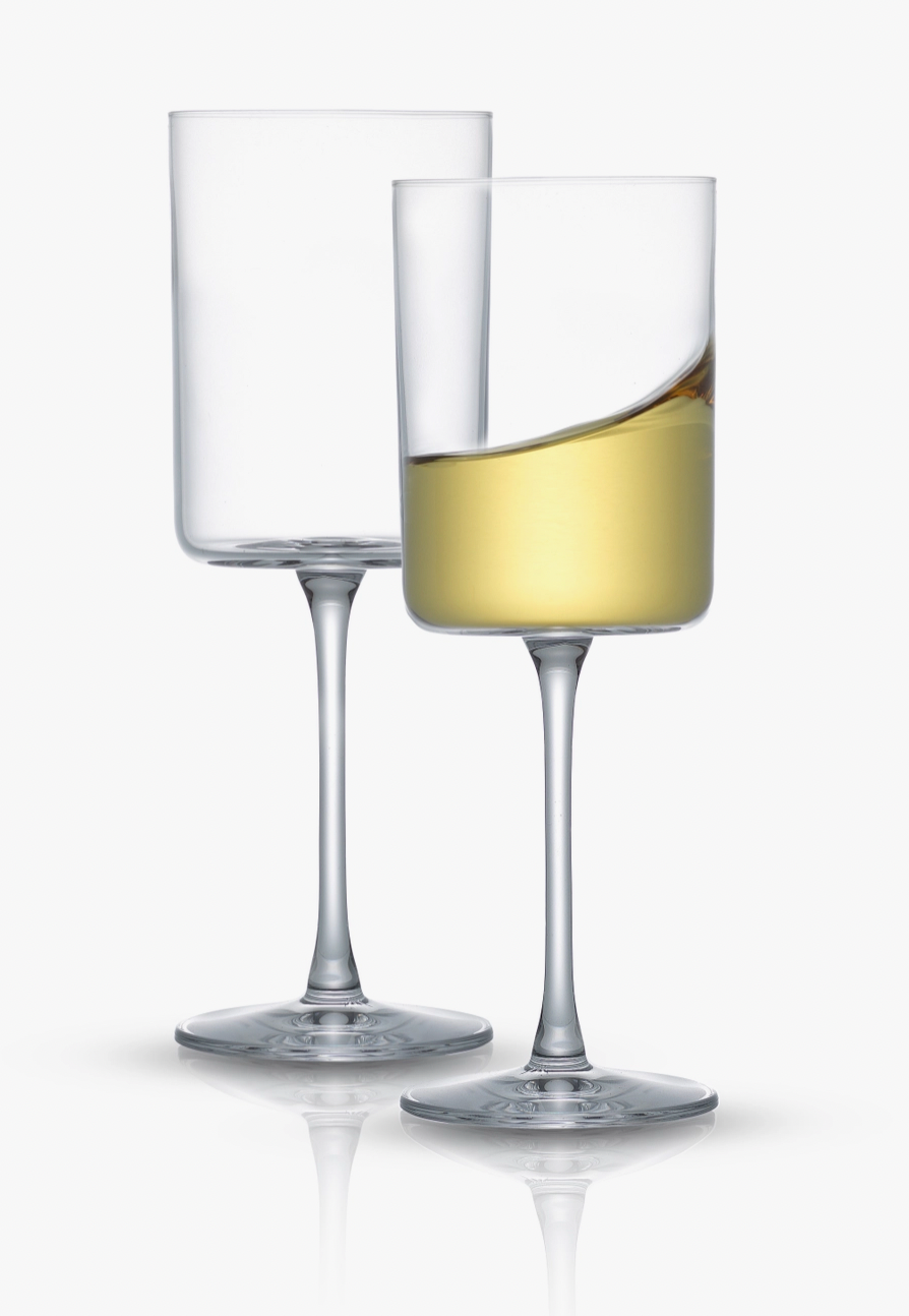 Claire Crystal Stemmed White Wine Glasses