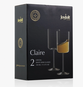 Claire Crystal Stemmed White Wine Glasses