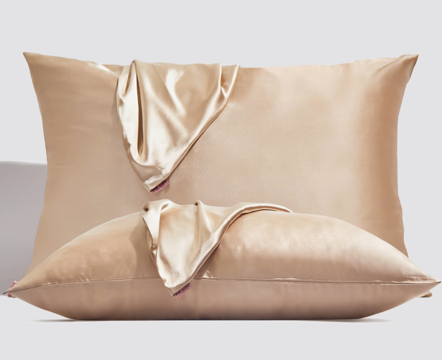 Holiday Satin Standard Pillowcase 2pc Set - Champagne