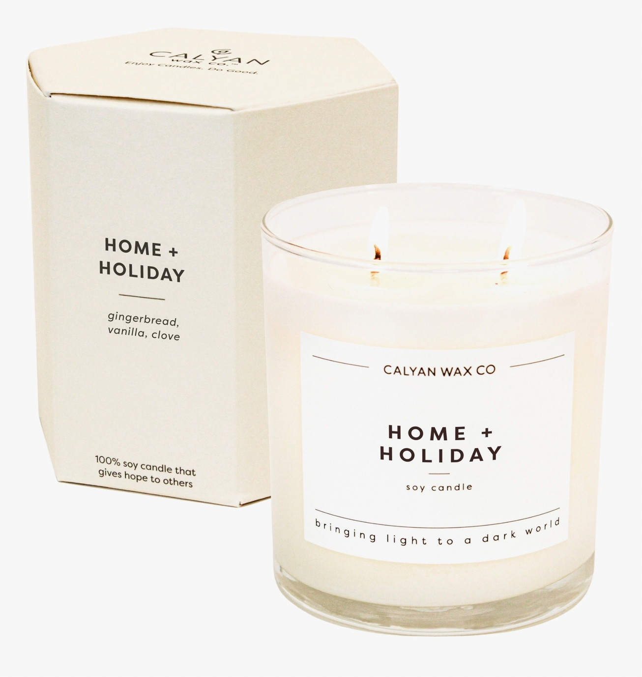 Home + Holiday Glass Tumbler Soy Candle