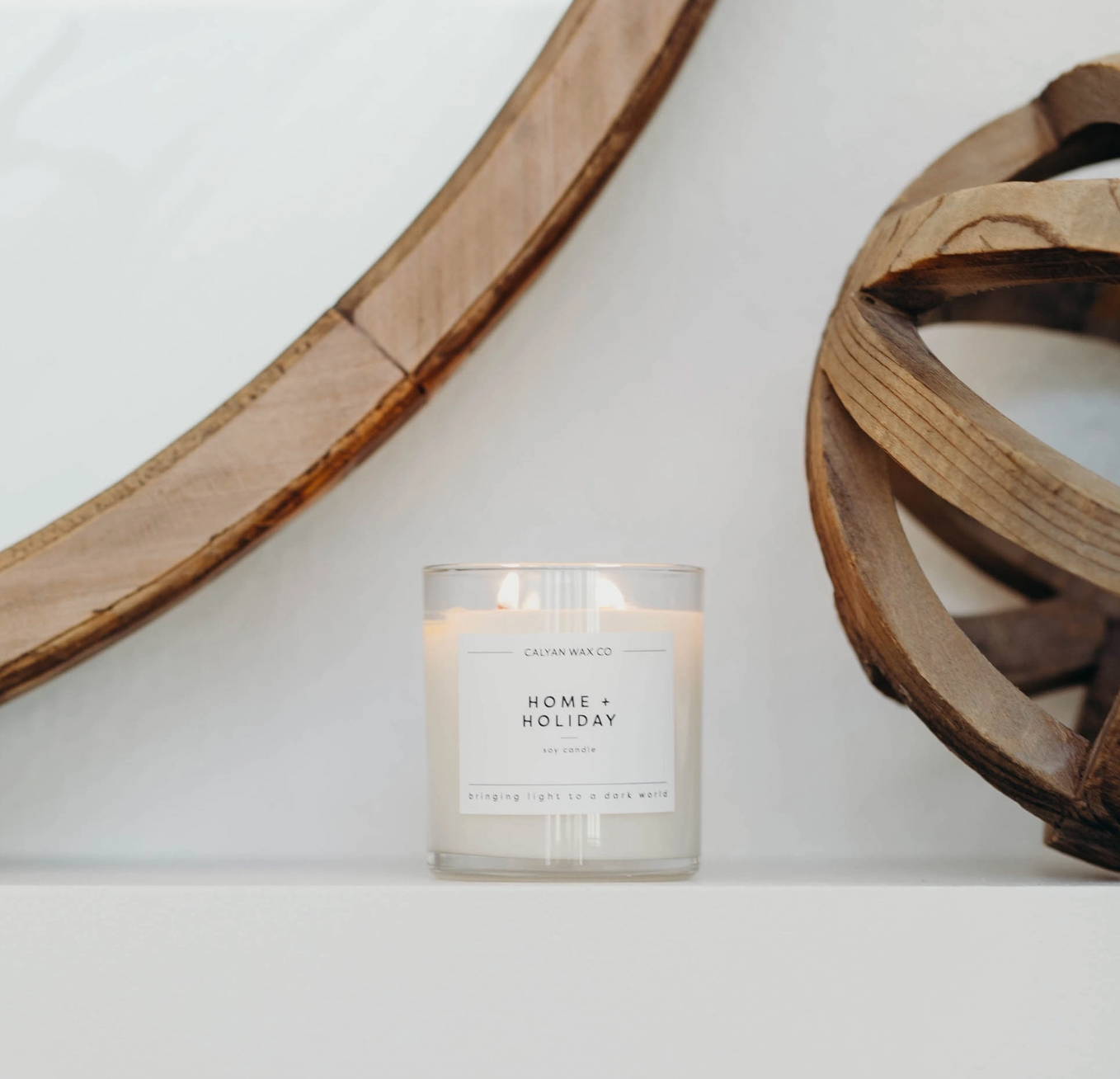 Home + Holiday Glass Tumbler Soy Candle