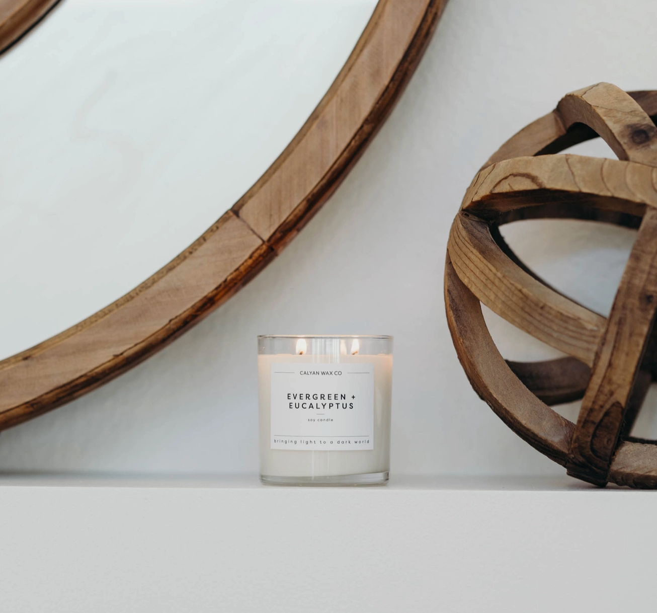 Evergreen + Eucalyptus Glass Tumbler Soy Candle
