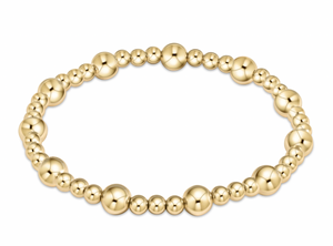 Classic sincerity pattern 6mm bead bracelet - gold enewton
