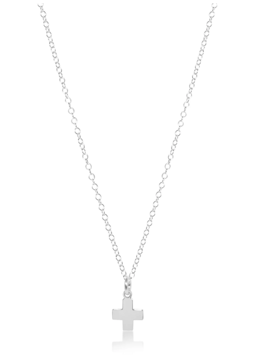 16" necklace sterling - signature cross sterling charm