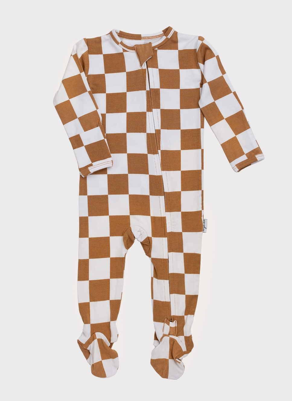 Checkered Bamboo Footed Sleepers Core Collection The Ivory Palm