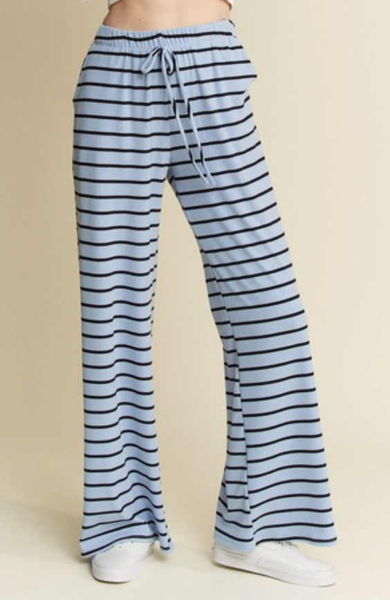 Stripe Rib Stripe Stretch Pants
