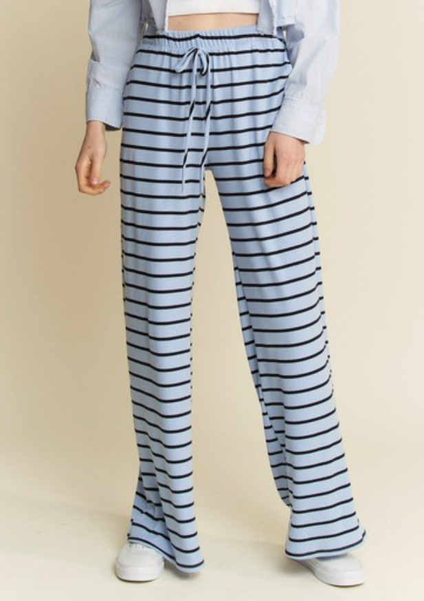 Stripe Rib Stripe Stretch Pants