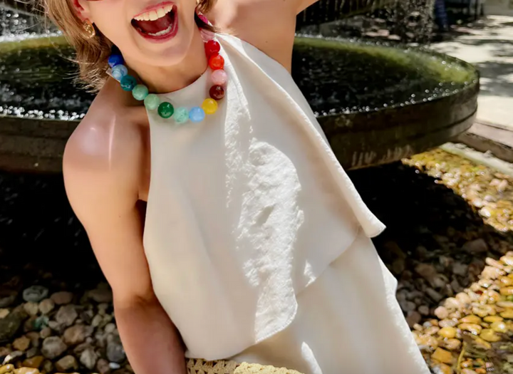 Mickey Gumball Beaded Necklace in Rainbow Multi