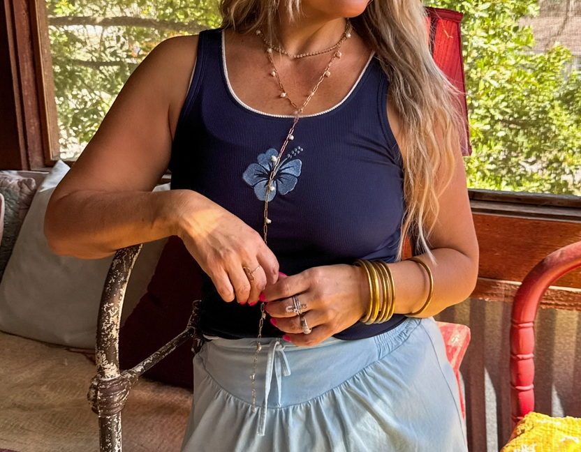 Hibiscus Ribbed Tank