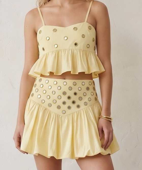 Yellow Sequin Top