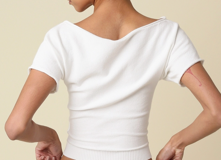 Angela Boat Neck Cinched Tee