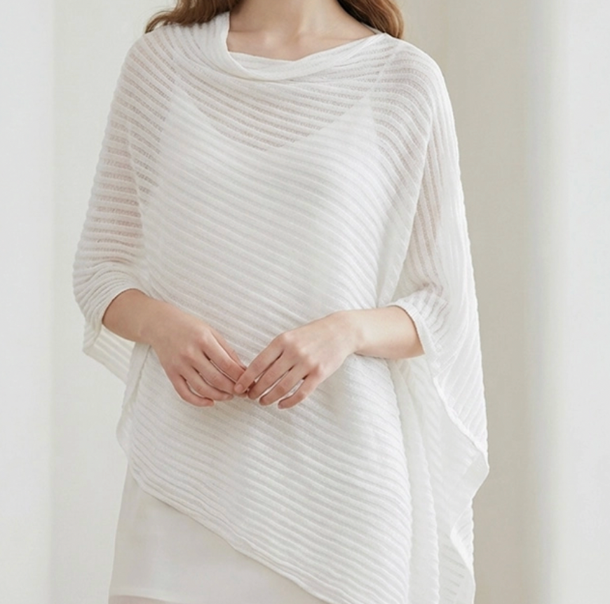 Lightweight Asymmetrical Loose Knit Poncho