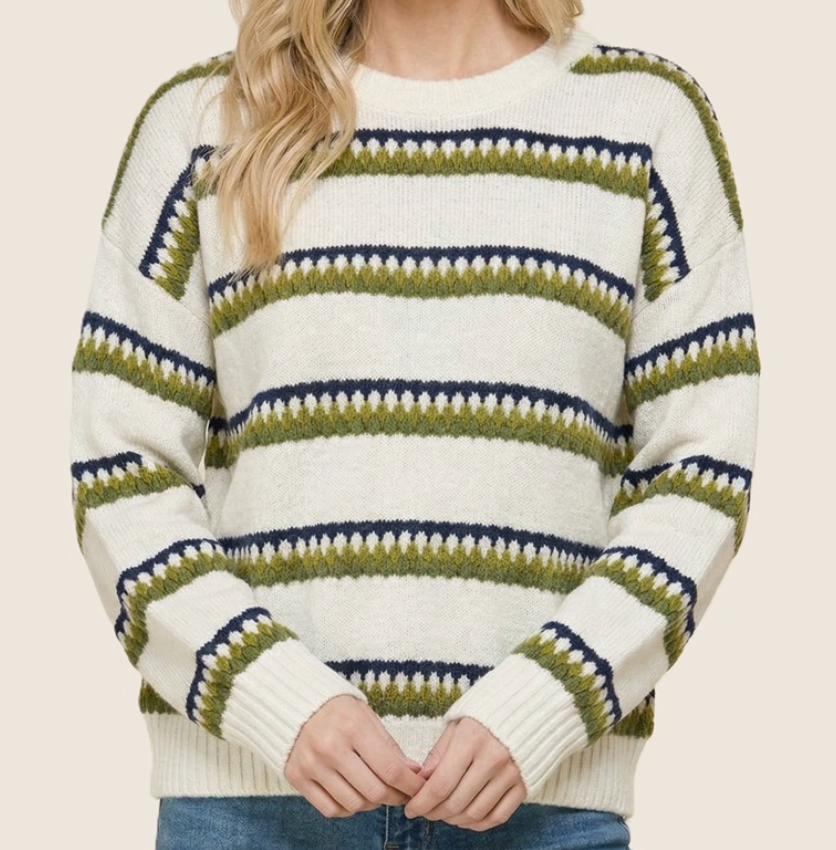 Honeycomb Multi Striped Sweater