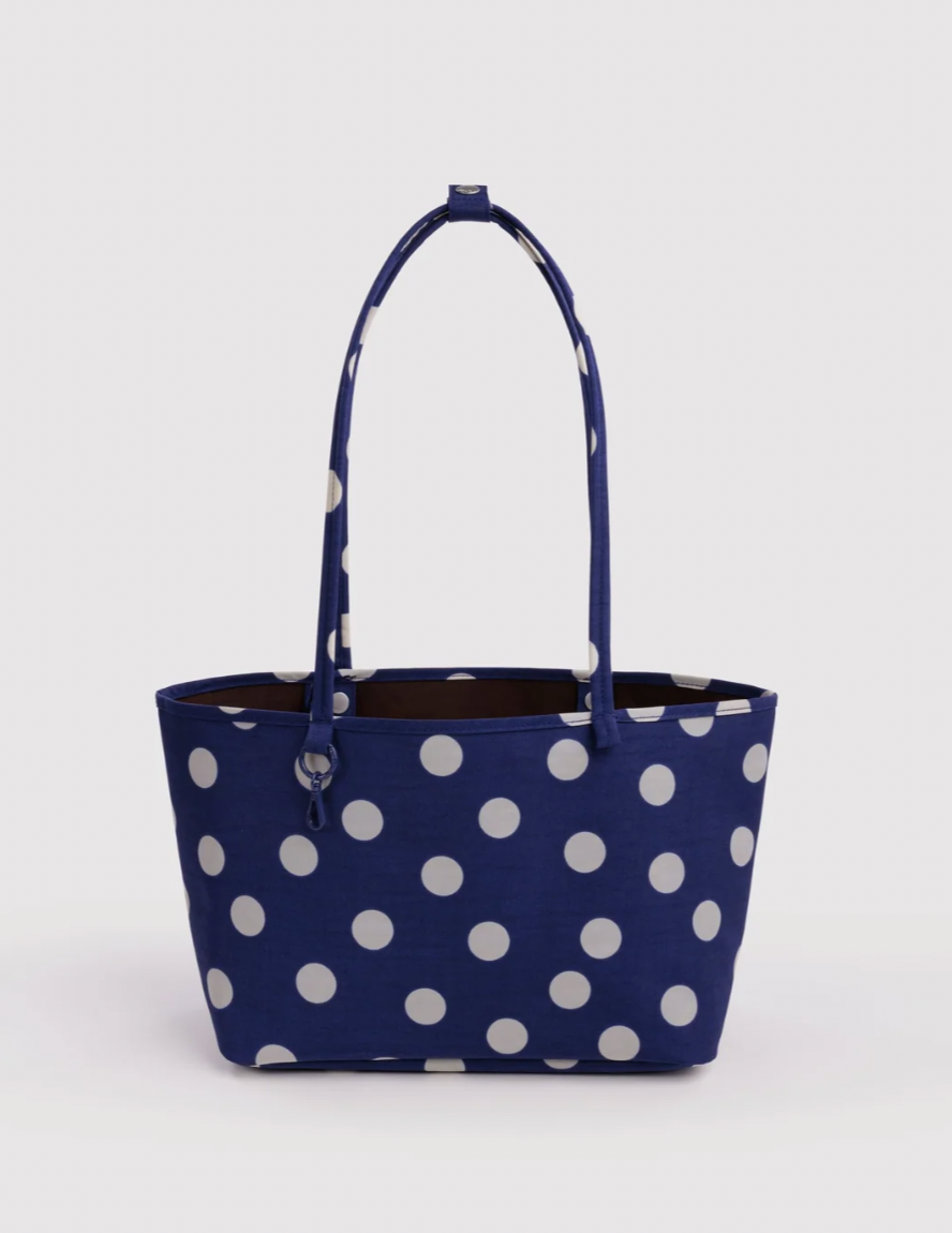 Navy Polka Dot Mix Medium Nylon Reversible Tote - Baggu