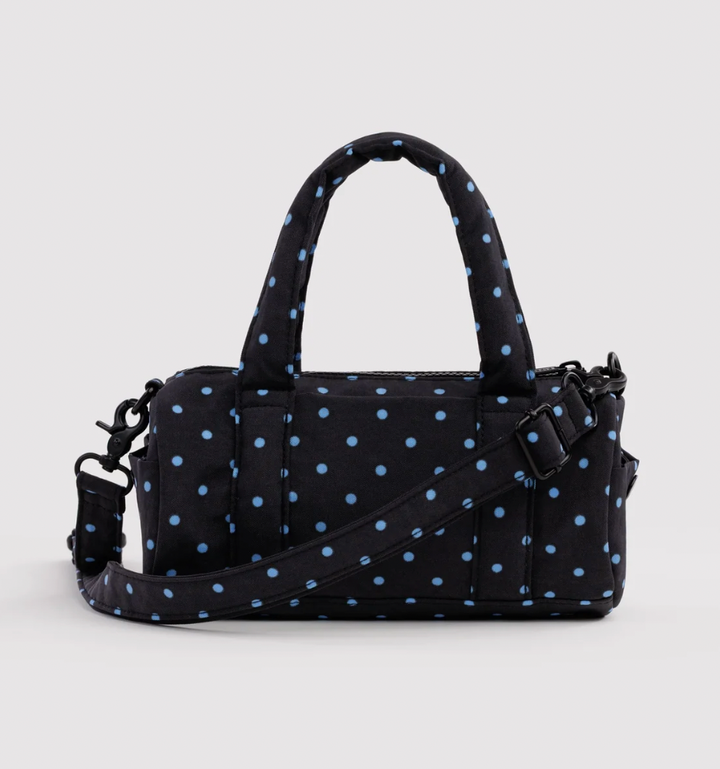 Black and Sky Micro Dot Small Nylon Duffle Bag - Baggu