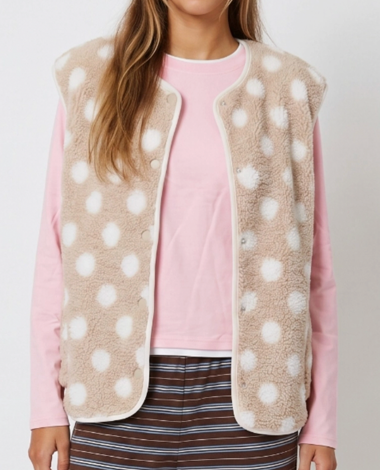 Polka Dot Sherpa Vest