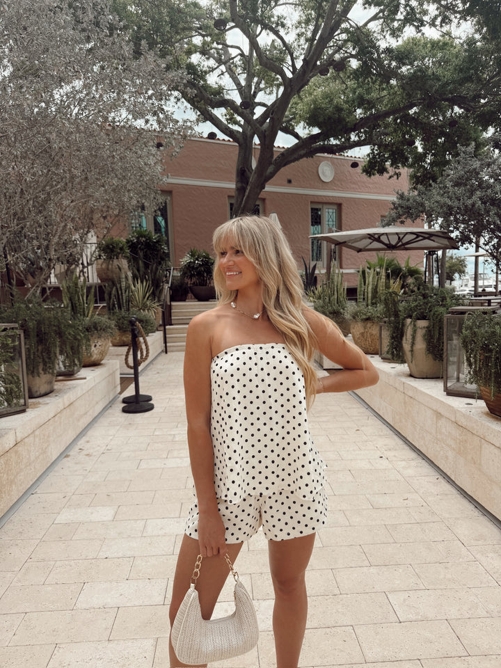 Polka Dot Pull On Shorts