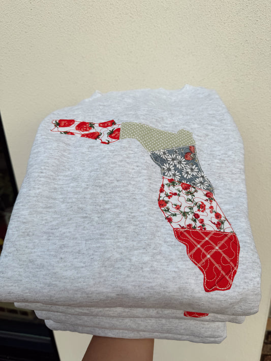 Florida Patchwork Appliqué Pullover